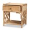 Baxton Studio Camara Modern Bohemian Natural Brown Rattan 1-Drawer Nightstand 208-12689 - alternate 2